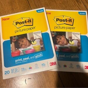 3M Post-it Picture Paper 20 Sheets 8.5 x 11 Semi Gloss 7.5mm Thick Adhesive Lot